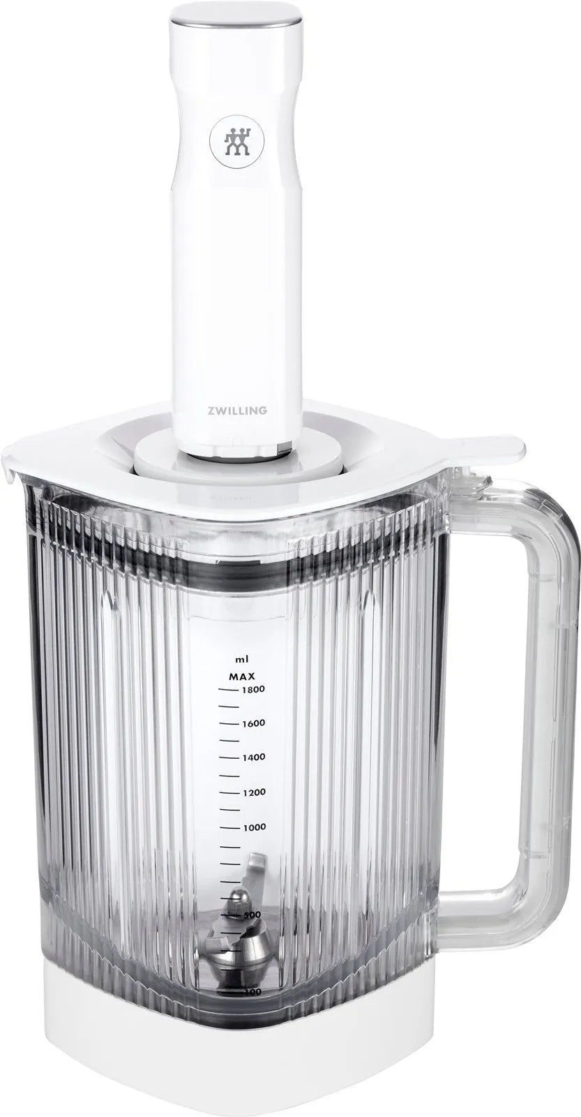 Zwilling 1.8l Mixerbehälter weiß: Robust, vielseitig, mit Deckel.