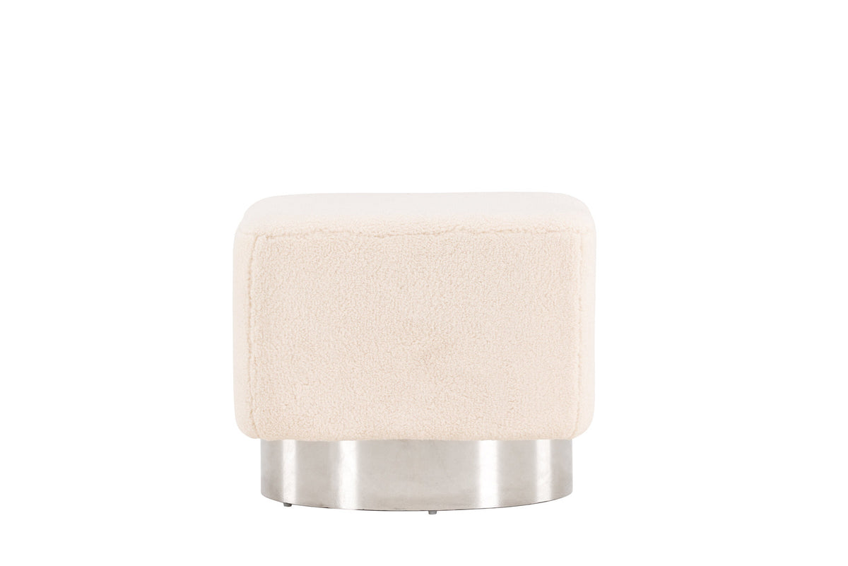 Newton Hocker in Cremefarben präsentiert im Onlineshop von KAQTU Design AG. Pouf ist von Venture Home