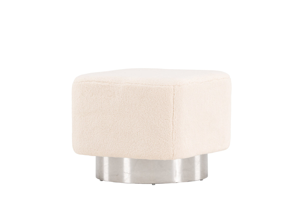 Newton Hocker in Cremefarben präsentiert im Onlineshop von KAQTU Design AG. Pouf ist von Venture Home