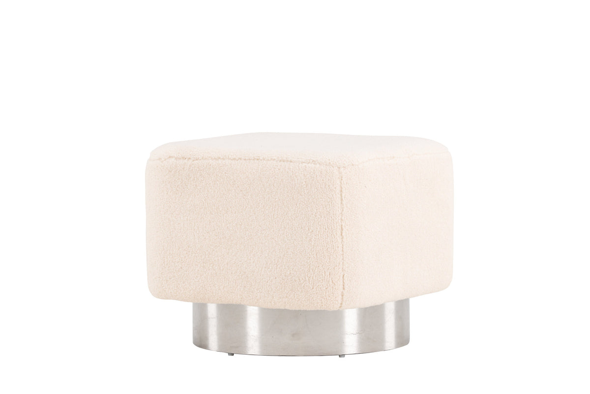 Newton Hocker in Cremefarben präsentiert im Onlineshop von KAQTU Design AG. Pouf ist von Venture Home