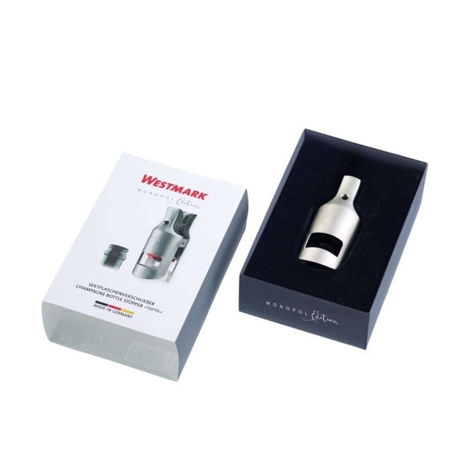 Eleganter Sektflaschenverschluss von Westmark, edelmattiert, 9x4.5x4cm – hält Sekt frisch und besticht durch modernes Design.