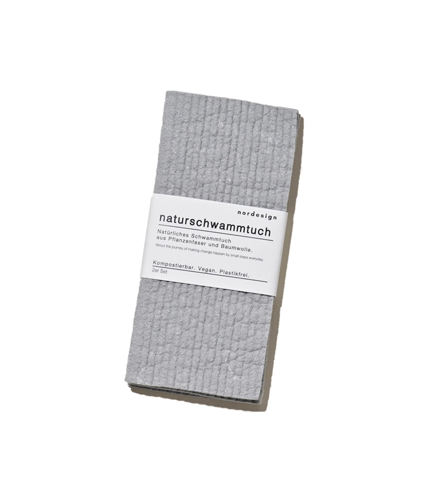 2er Set Dish Cloth Naturschwammtuch, grau 17x8cm, H1cm in Grau präsentiert im Onlineshop von KAQTU Design AG. Küchenhelfer ist von Nordesign