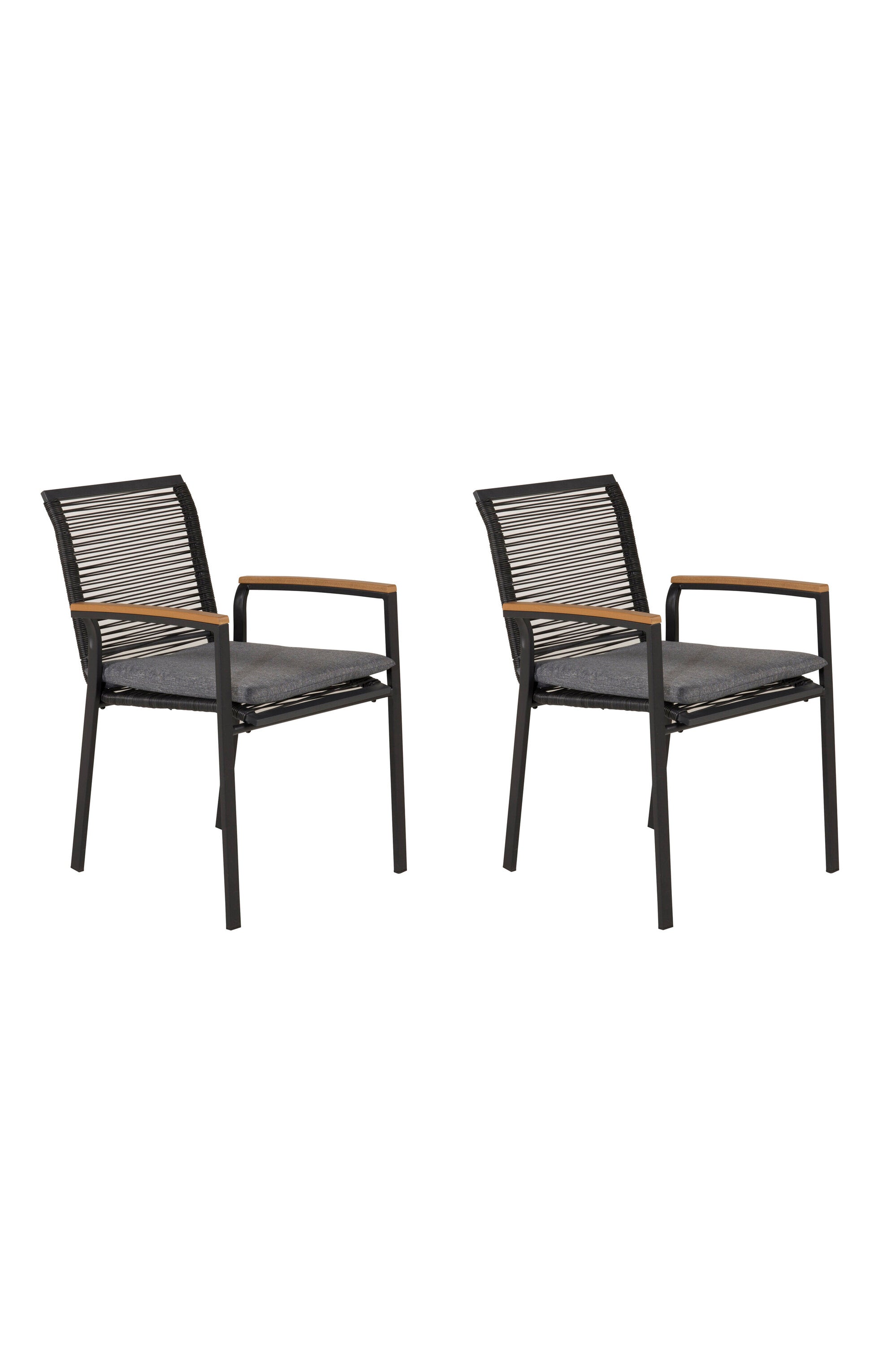 Dallas Gartenstuhl in Schwarz präsentiert im Onlineshop von KAQTU Design AG. Gartenstuhl mit Armlehnen ist von Venture Home