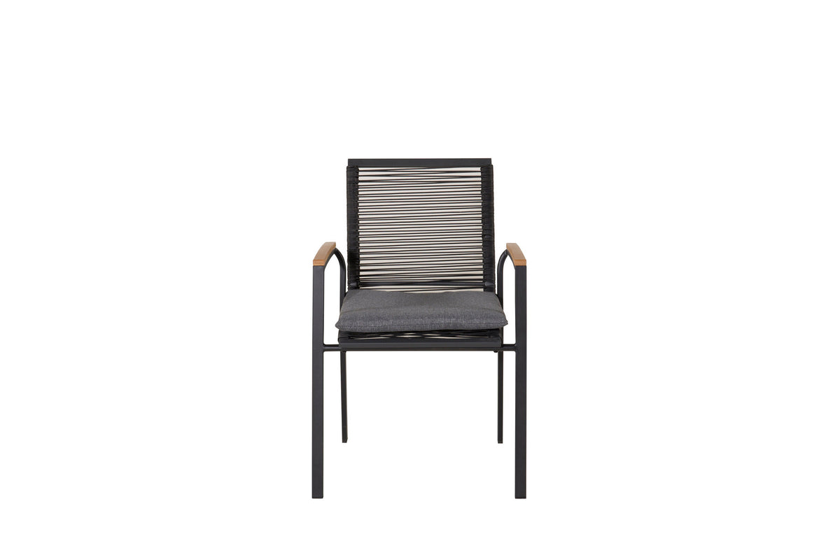 Dallas Gartenstuhl in Schwarz präsentiert im Onlineshop von KAQTU Design AG. Gartenstuhl mit Armlehnen ist von Venture Home