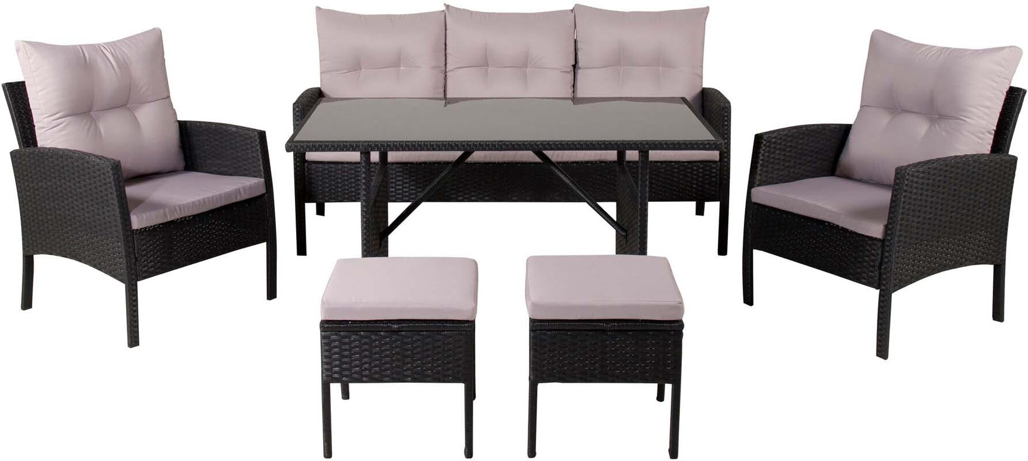 Knock Sofa Outdoorset 120cm in Schwarz / Grau präsentiert im Onlineshop von KAQTU Design AG. Loungeset ist von Venture Home