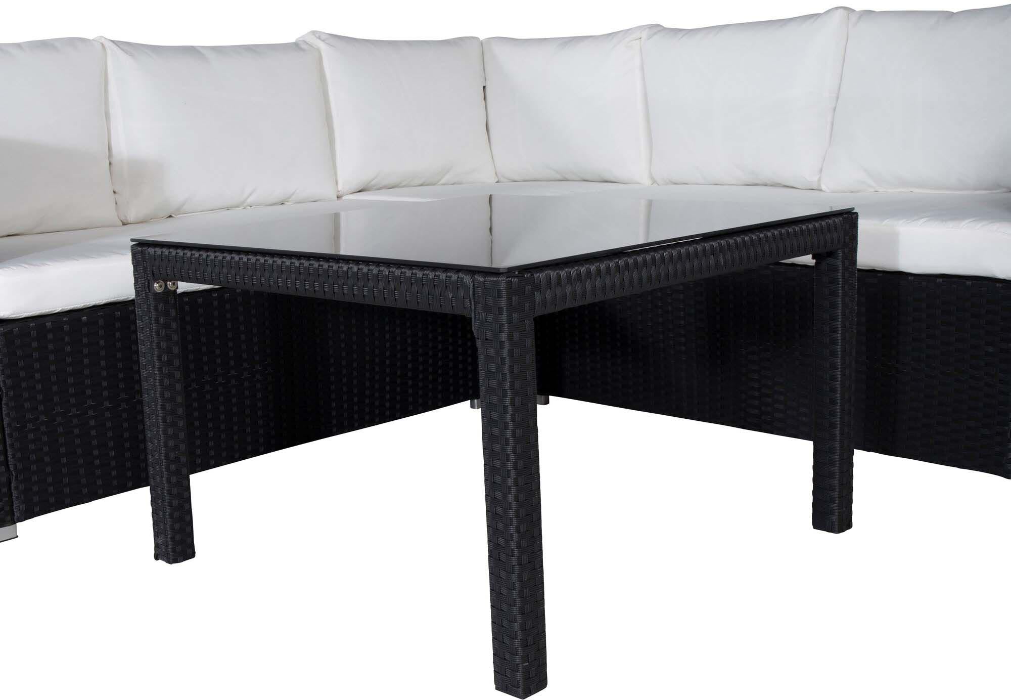 Kuba Ecksofa Outdoorset 70cm in Schwarz / Weiss präsentiert im Onlineshop von KAQTU Design AG. Loungeset ist von Venture Home
