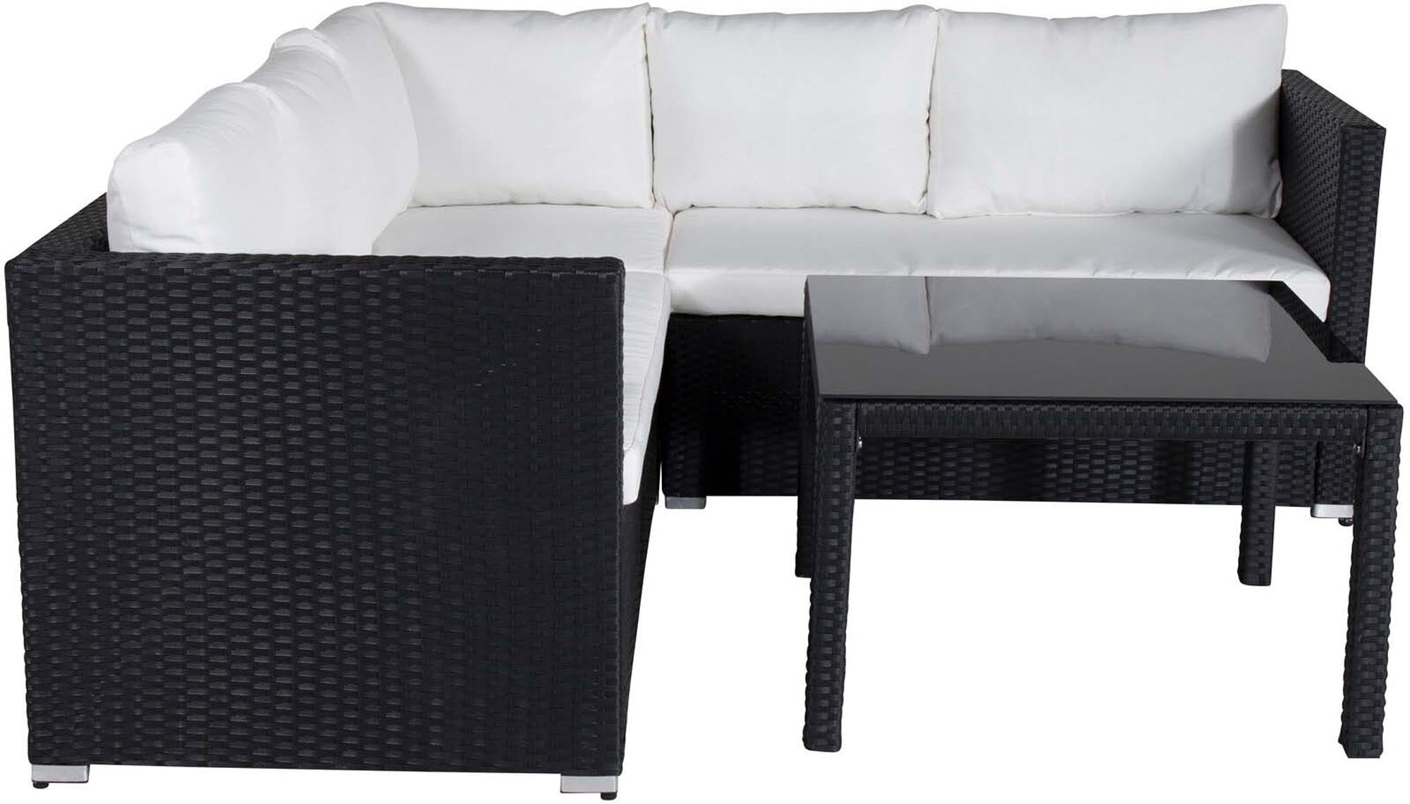 Kuba Ecksofa Outdoorset 70cm in Schwarz / Weiss präsentiert im Onlineshop von KAQTU Design AG. Loungeset ist von Venture Home