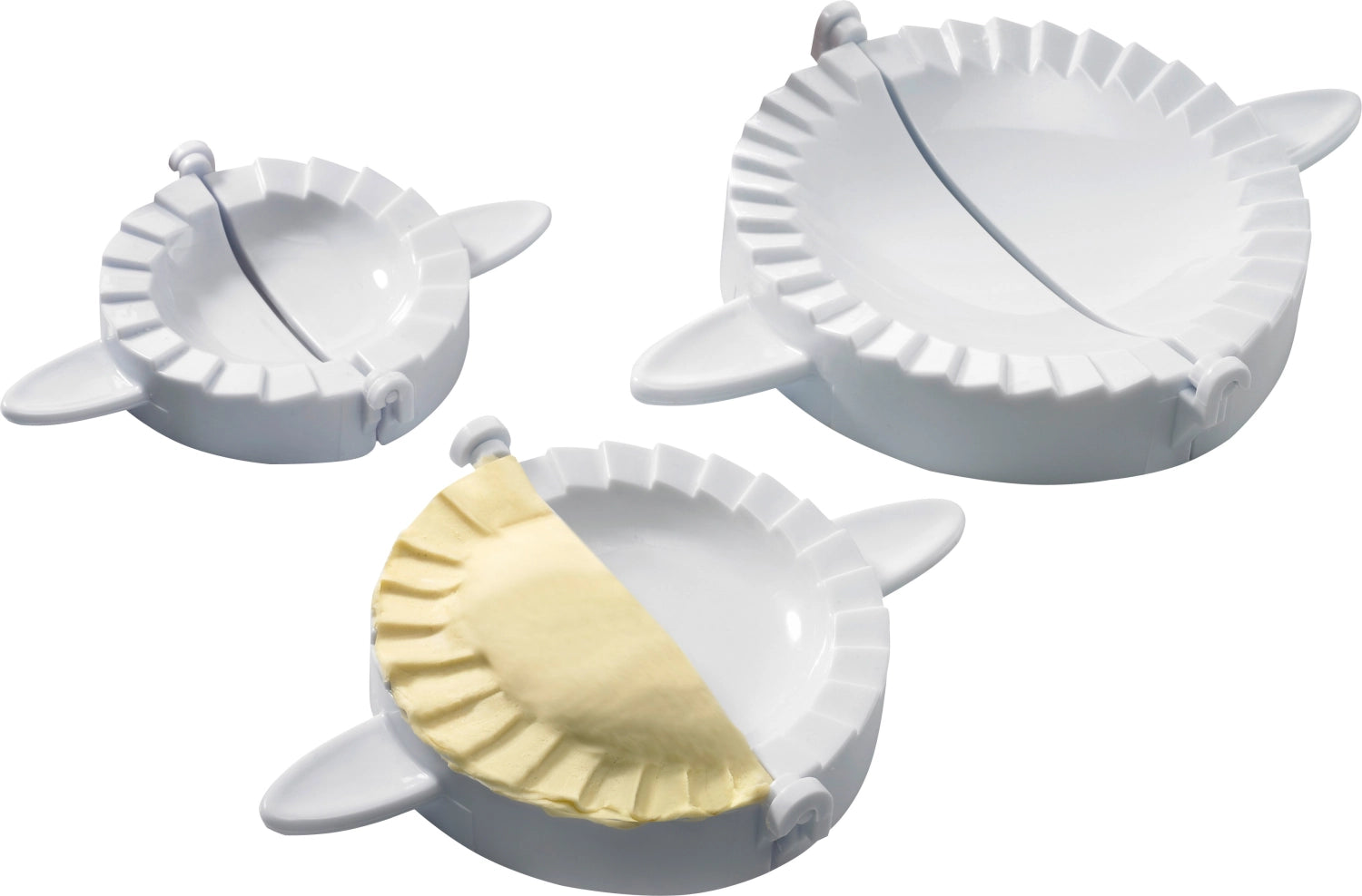 3-tlg. Set Maultaschen-/Ravioliformer in drei Grössen in Weiss präsentiert im Onlineshop von KAQTU Design AG. Backform / Backblech ist von Westmark