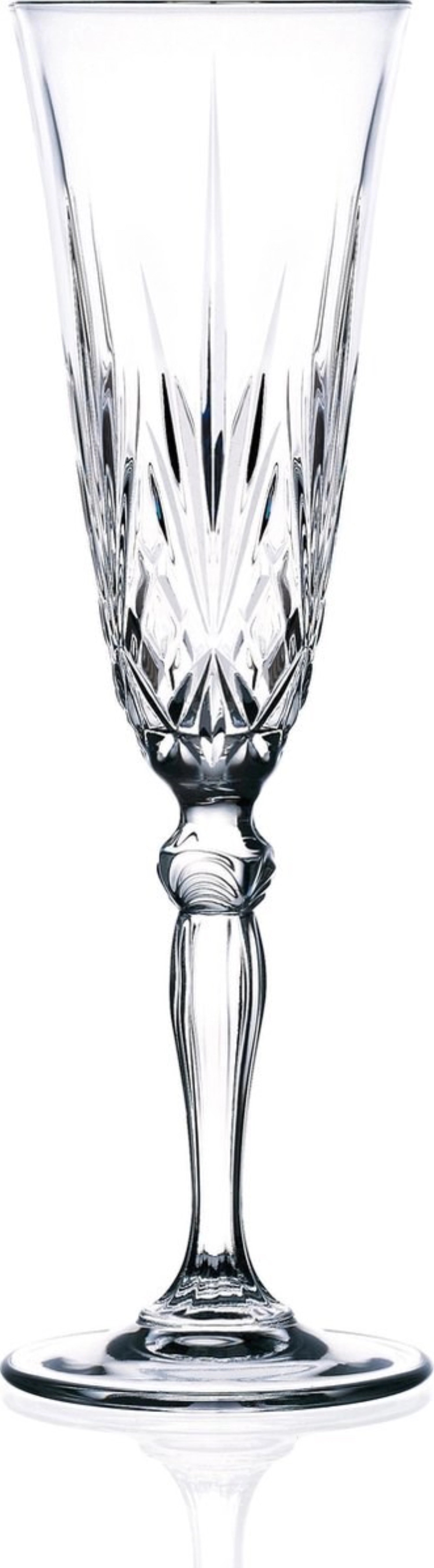 Elegantes 6er Set Melodia Flute Gläser von RCR, 16cl, ideal für Sekt und Champagner, hochwertiges Design, Ø7.0 H22.2 cm.