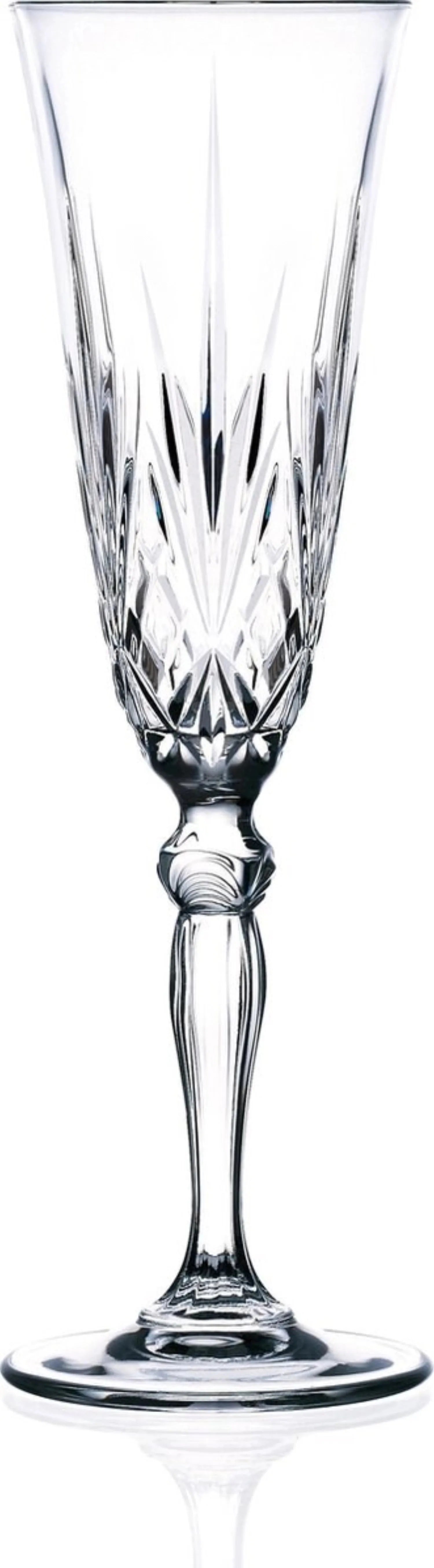 Elegantes 6er Set Melodia Flute Gläser von RCR, 16cl, ideal für Sekt und Champagner, hochwertiges Design, Ø7.0 H22.2 cm.
