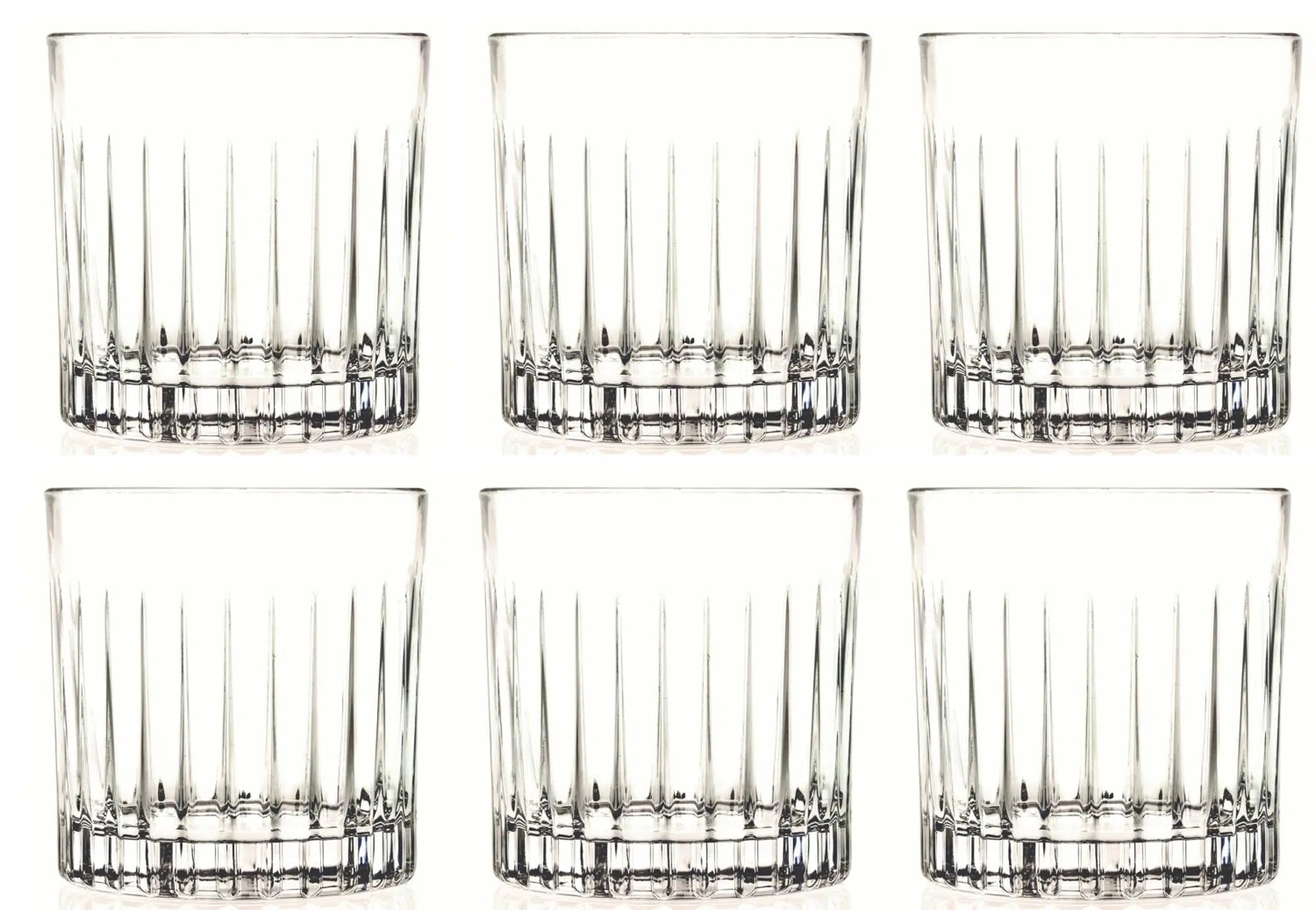Elegante RCR Kristallgläser, 6er Set, 36cl, zeitloses Design, spülmaschinenfest, ideal für Cocktails & Whisky.