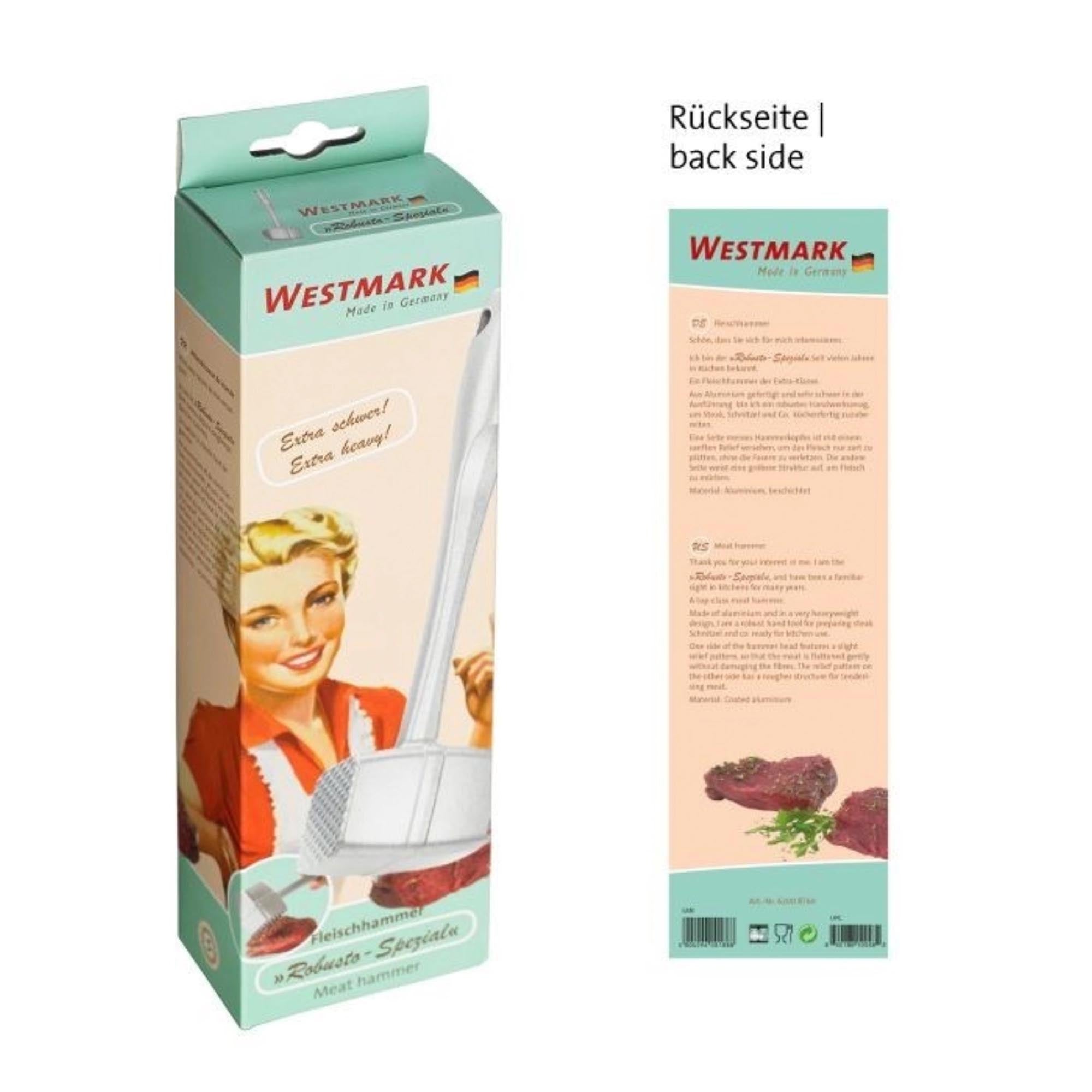 Westmark Retro-Fleischhammer Robusto-Spezial, extra schwer, ideal für Fleisch, Maße: 23,5 x 6 cm, robust und hochwertig.