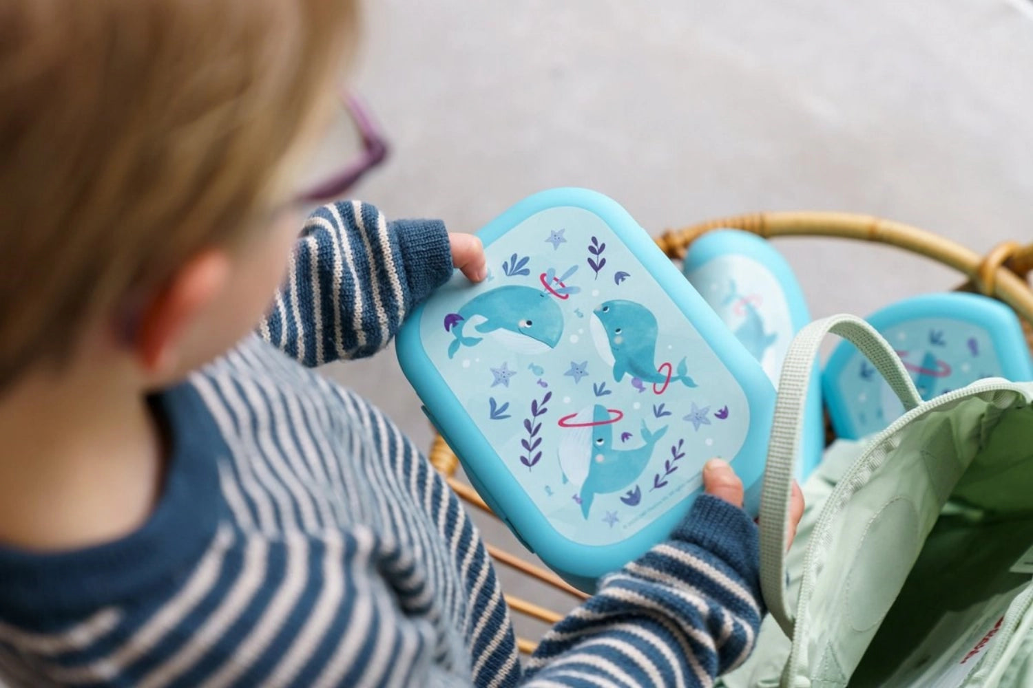 Sealife Lunchbox Wal 180x132x50  Hellblau