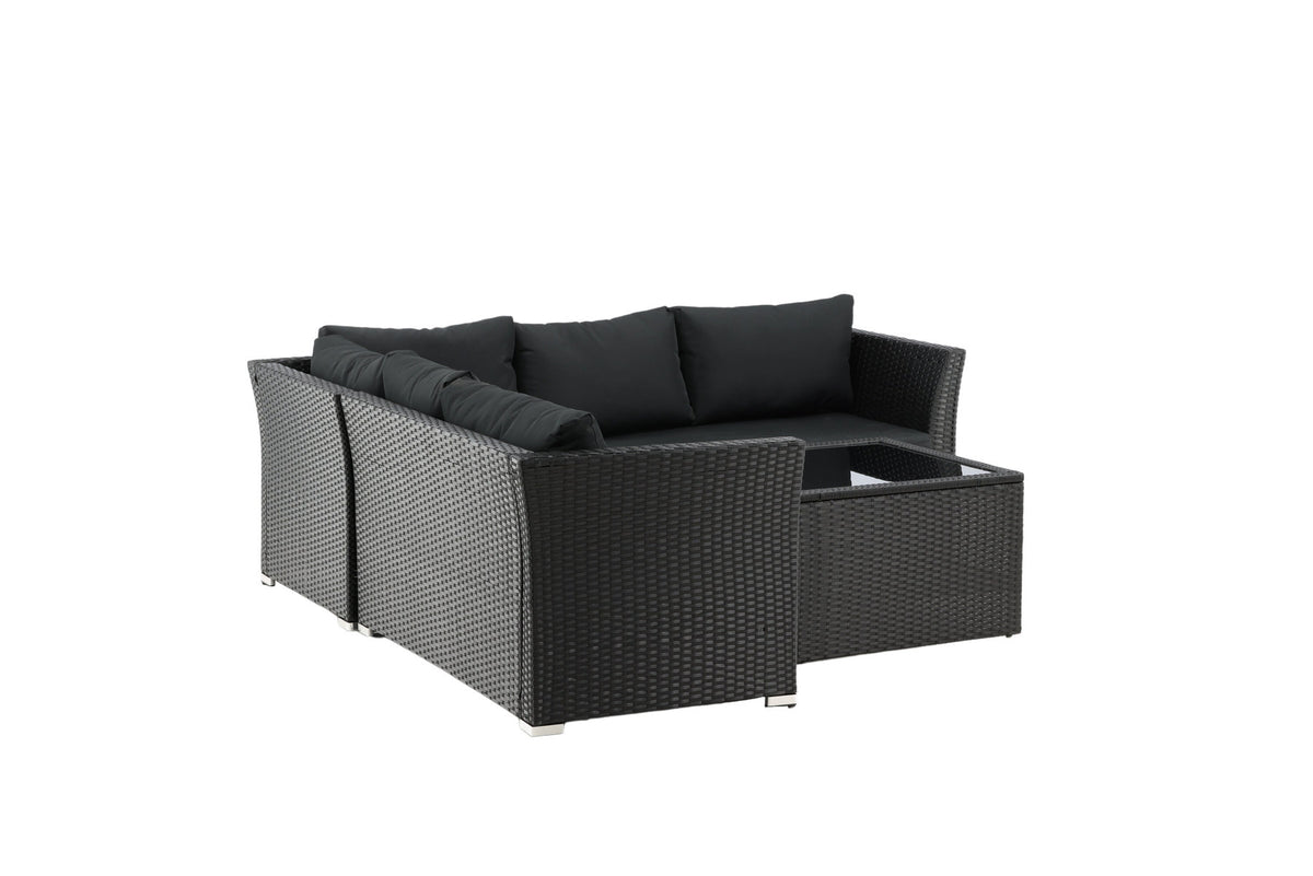 Haiti Ecksofa Outdoorset 70cm in Schwarz präsentiert im Onlineshop von KAQTU Design AG. Loungeset ist von Venture Home