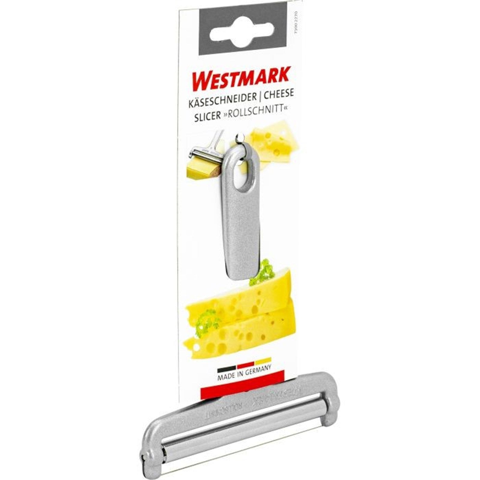 Praktischer Käseschneider von Westmark mit Rollschnitt, ideal für gleichmäßige Käsescheiben und müheloses Schneiden.