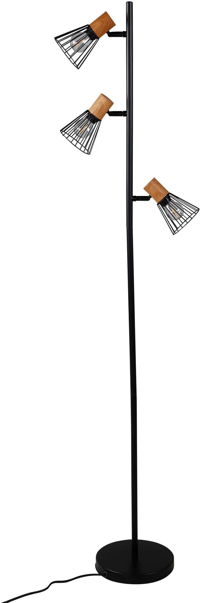 Elegante Atticus Stehleuchte von Venture Home in stilvollem Schwarz.