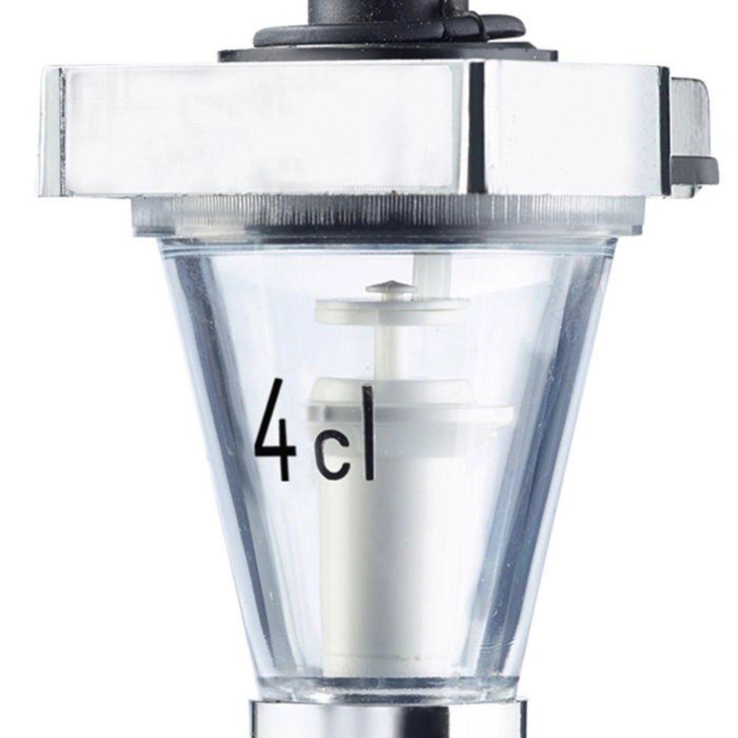 Praktisches Spirituosen-Dosiergerät aus Metall, ideal für präzises Abmessen von 4cl, perfekt für Bar und Küche.