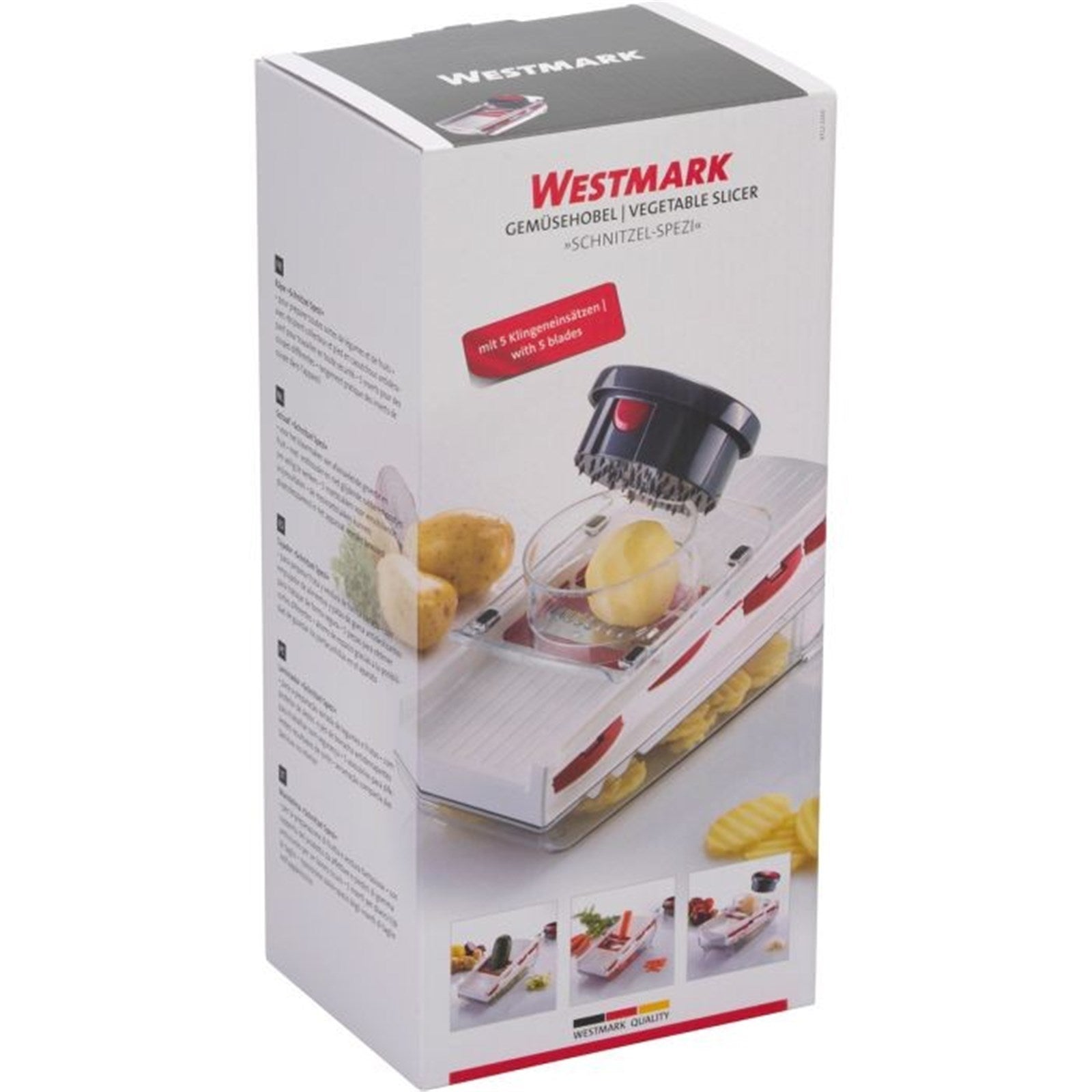 Effizienter Gemüsehobel von Westmark, perfekt für präzises Schneiden und Hobeln, Maße: 30.5x13x14cm, langlebig und vielseitig.