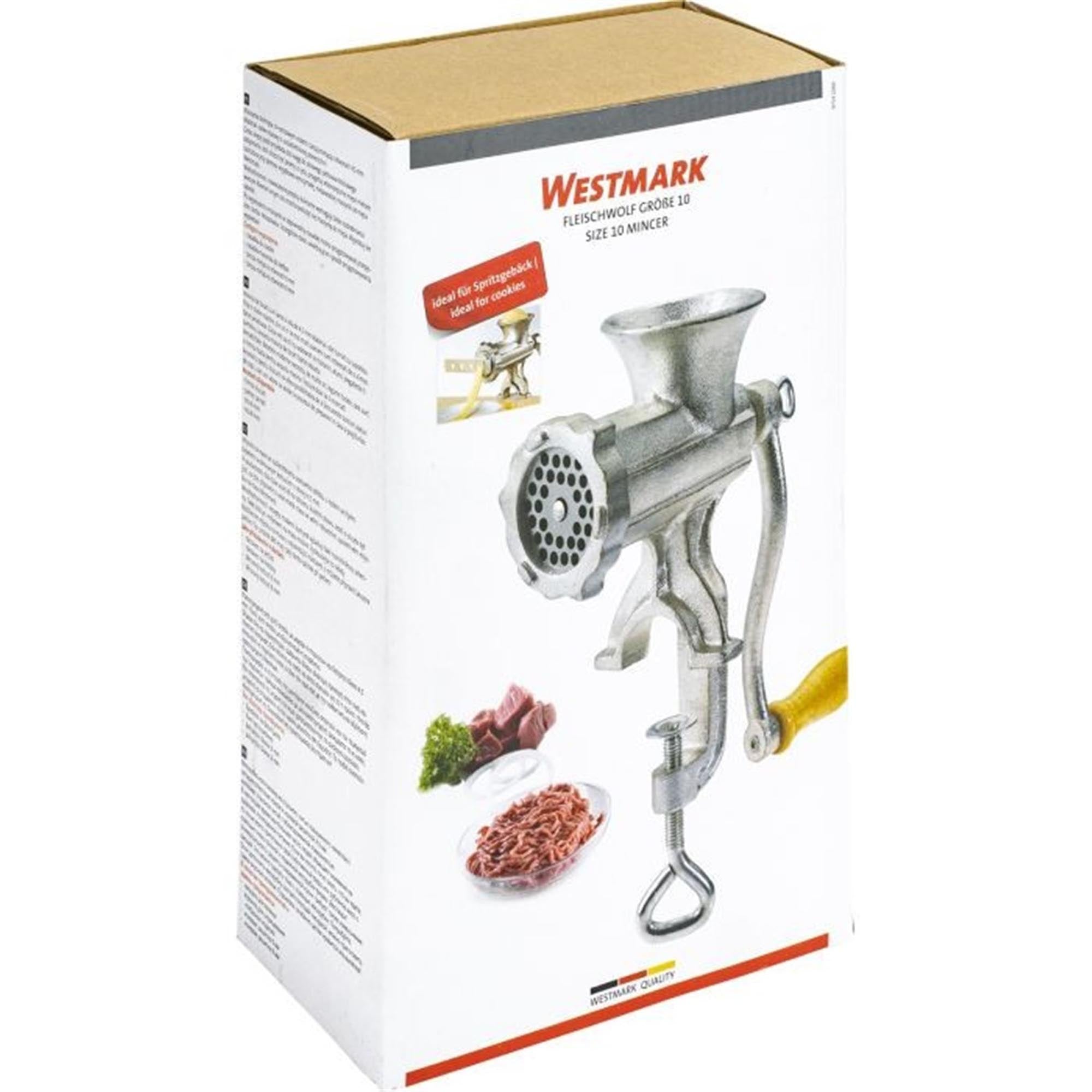 Hochwertiger Fleischwolf Größe 10 von Westmark, ideal für frisches Hackfleisch, Maße: 29,5x11,5x27,5 cm, robust und langlebig.