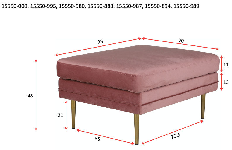 Boom Ottoman / Pouf in Rosa präsentiert im Onlineshop von KAQTU Design AG. Ottoman ist von Venture Home
