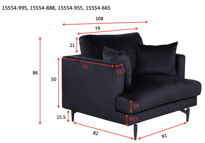Sofia Sessel in Dunkelgrau präsentiert im Onlineshop von KAQTU Design AG. Sessel mit Armlehnen ist von Venture Home