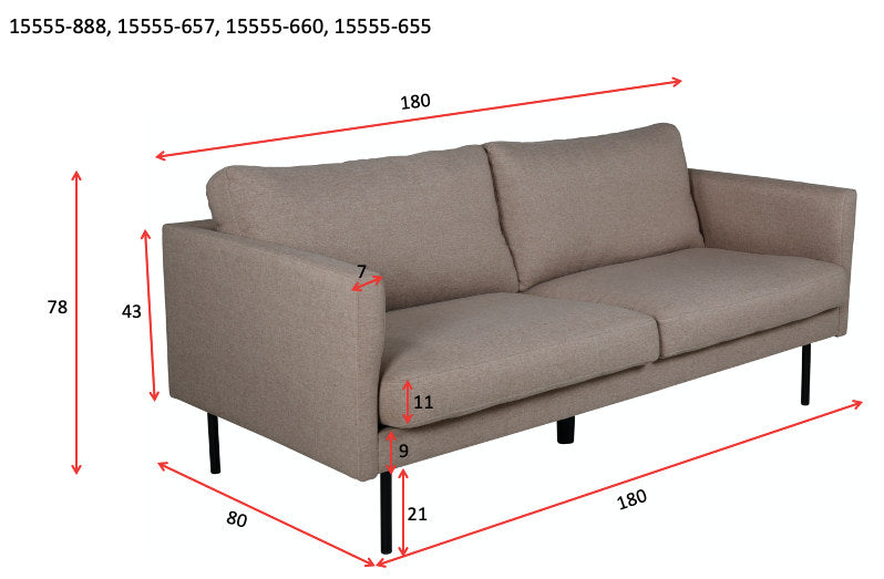 Zoom 2er Sofa in Grau präsentiert im Onlineshop von KAQTU Design AG. 2er Sofa ist von Venture Home