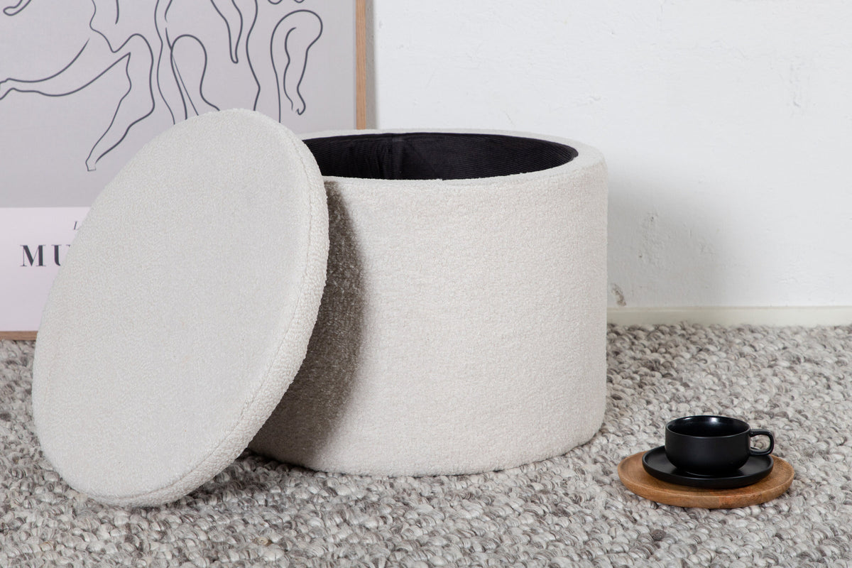 Dunken Ottoman / Pouf in Weiss präsentiert im Onlineshop von KAQTU Design AG. Pouf ist von Venture Home
