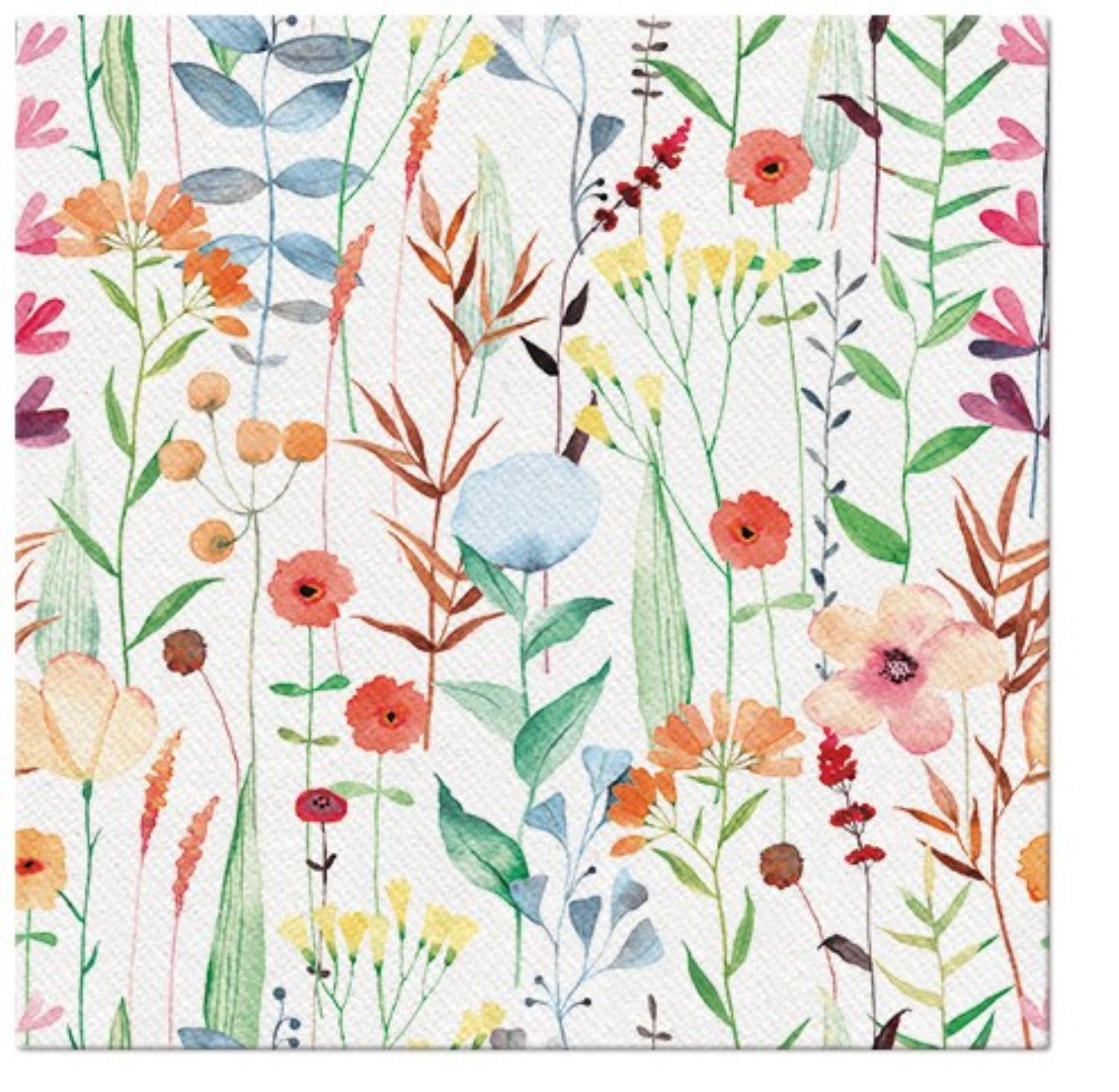 Servietten Dinner 50x Wasserfarb-Blumen, 40x40cm in Mehrfarbig präsentiert im Onlineshop von KAQTU Design AG. Servietten ist von PAW