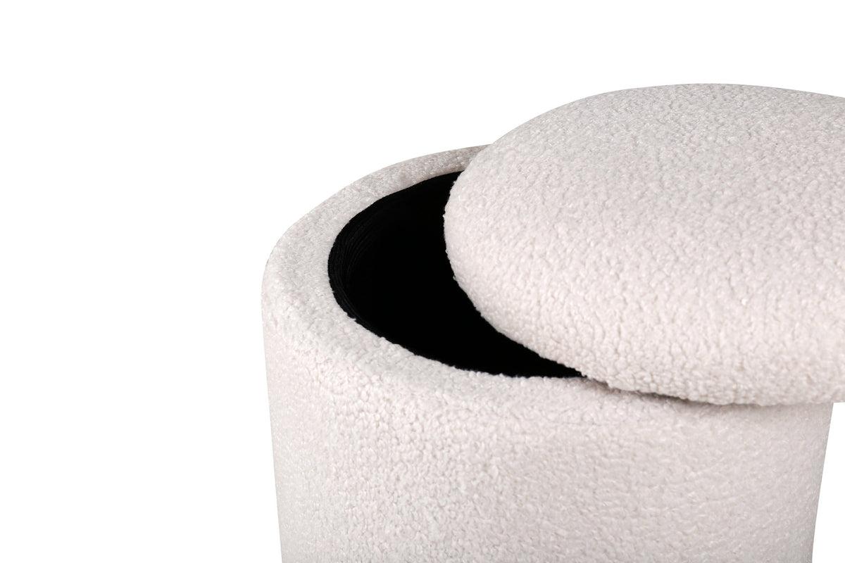 Limpen Ottoman / Pouf in Weiss präsentiert im Onlineshop von KAQTU Design AG. Pouf ist von Venture Home
