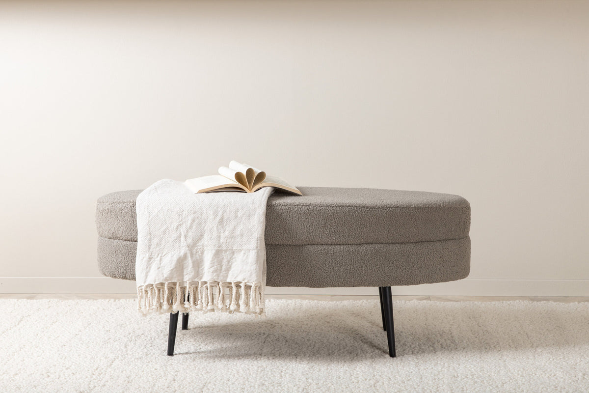Otto Ottoman / Pouf in Greige präsentiert im Onlineshop von KAQTU Design AG. Ottoman ist von Venture Home