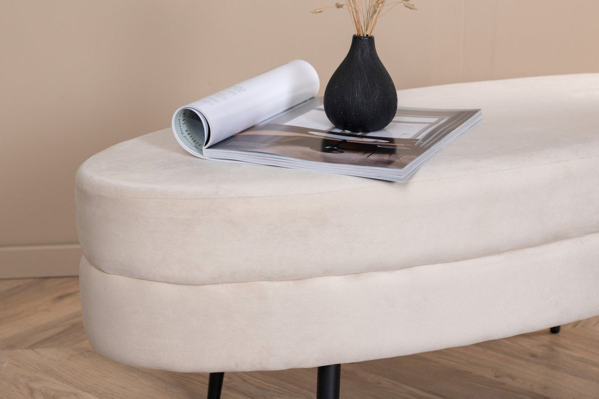 Otto Ottoman / Pouf in Weiss präsentiert im Onlineshop von KAQTU Design AG. Ottoman ist von Venture Home