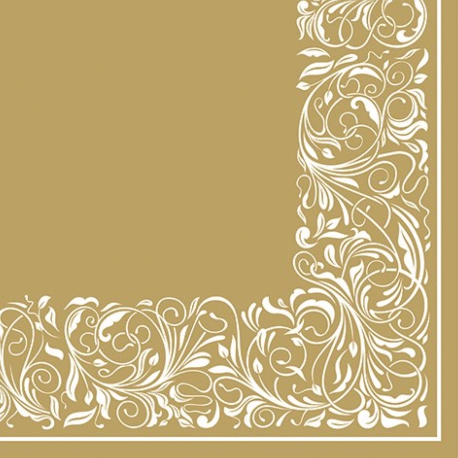 Servietten Dinner 50x Elegant Tangle in Gold präsentiert im Onlineshop von KAQTU Design AG. Servietten ist von PAW