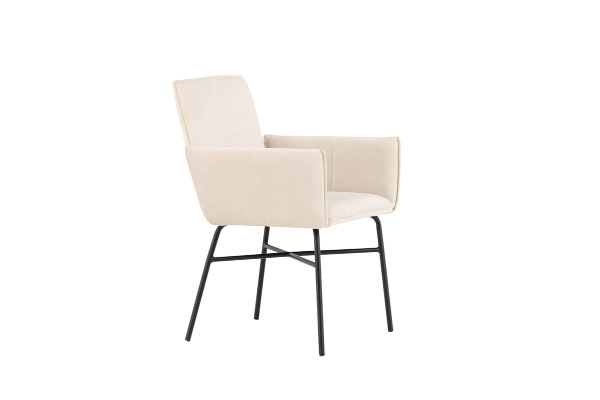Petra Esszimmerstuhl in Beige präsentiert im Onlineshop von KAQTU Design AG. Stuhl mit Armlehne ist von Venture Home