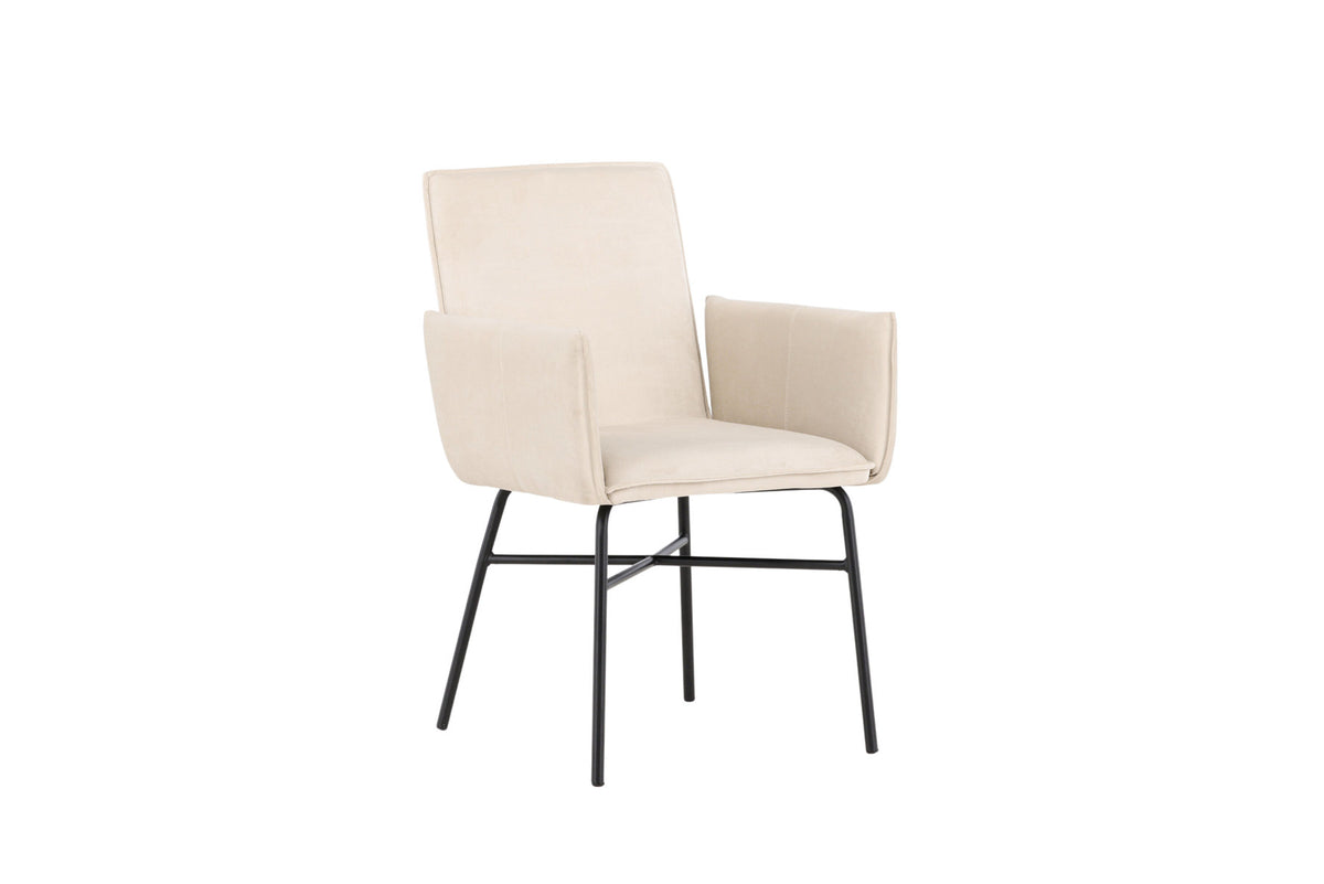 Petra Esszimmerstuhl in Beige präsentiert im Onlineshop von KAQTU Design AG. Stuhl mit Armlehne ist von Venture Home