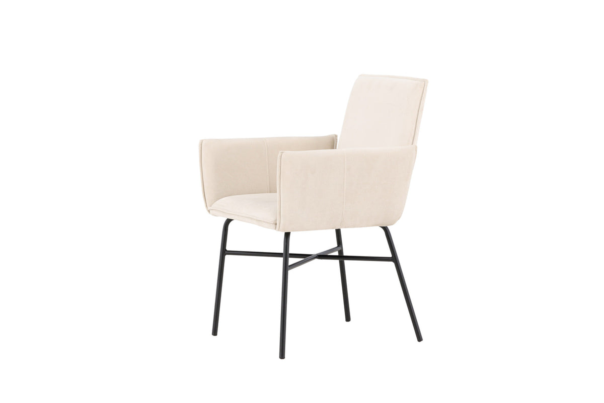 Petra Esszimmerstuhl in Beige präsentiert im Onlineshop von KAQTU Design AG. Stuhl mit Armlehne ist von Venture Home
