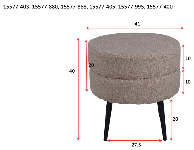 Pot Ottoman / Pouf in Schwarz präsentiert im Onlineshop von KAQTU Design AG. Pouf ist von Venture Home
