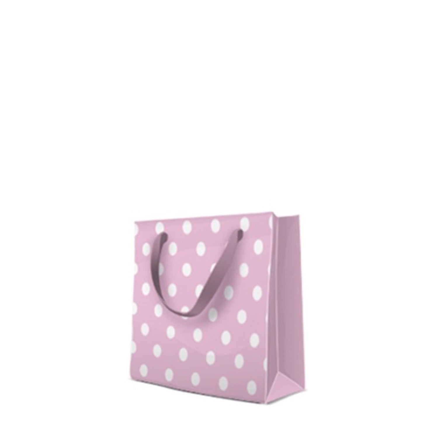 Geschenktüte rosa/weiss m. Punkten 17x6x17cm - KAQTU Design