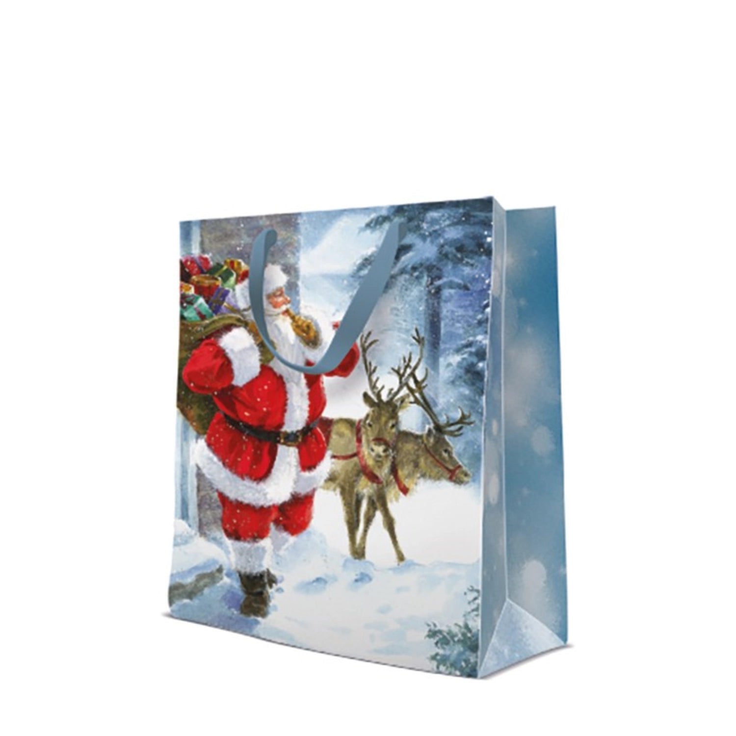 Geschenktüte Santa is coming groß, 33.5x26.5x13 cm