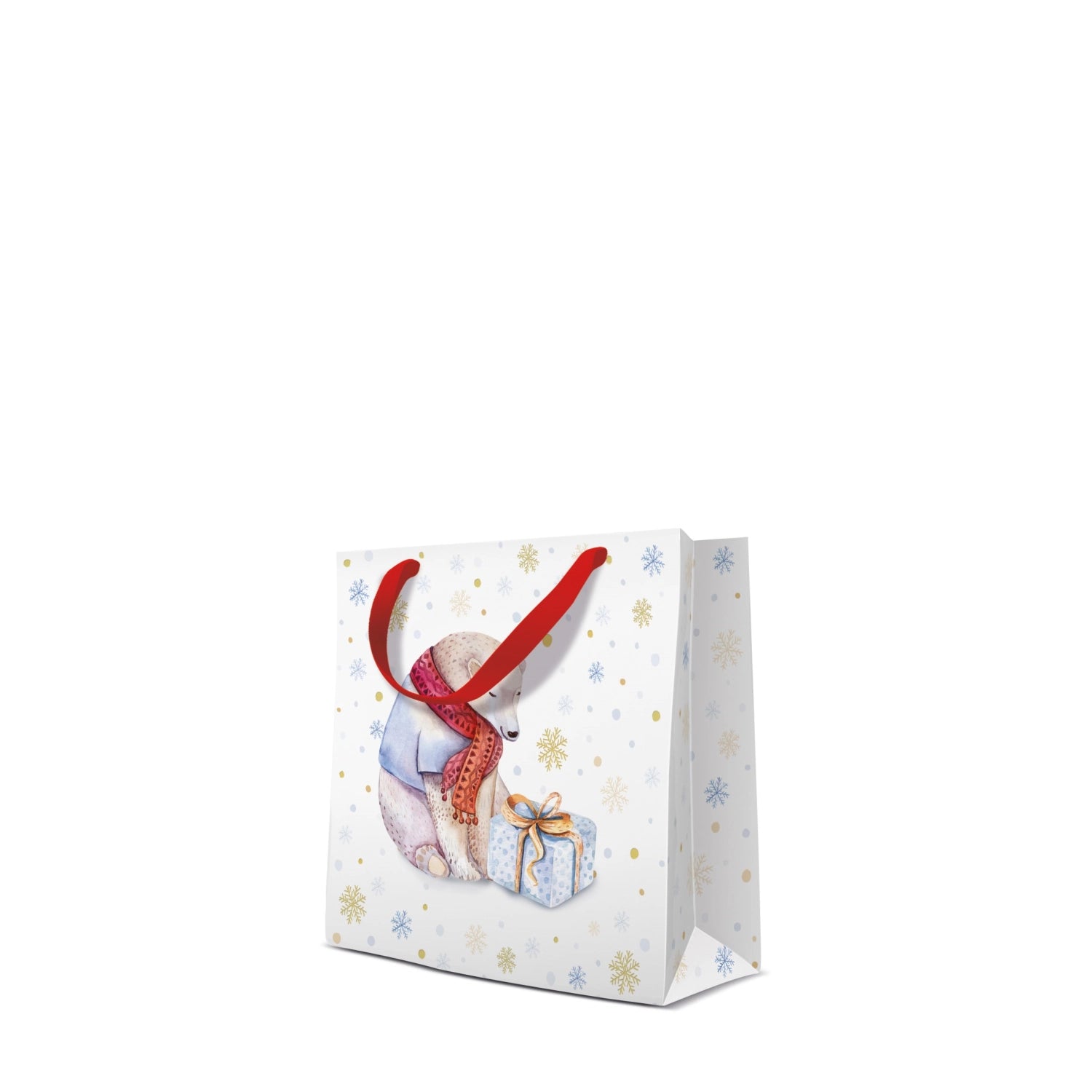 Geschenktüte weiss/farbig Eisbär 17x6x17cm - KAQTU Design