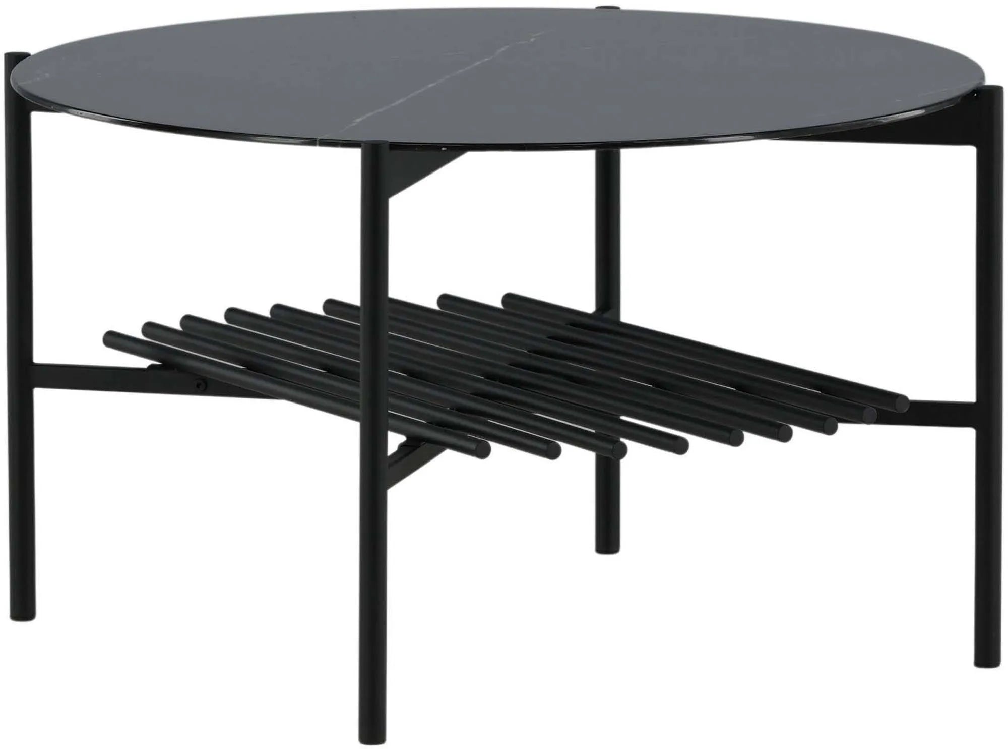 Eleganter runder Couchtisch mit Marmorglas von Venture Home.