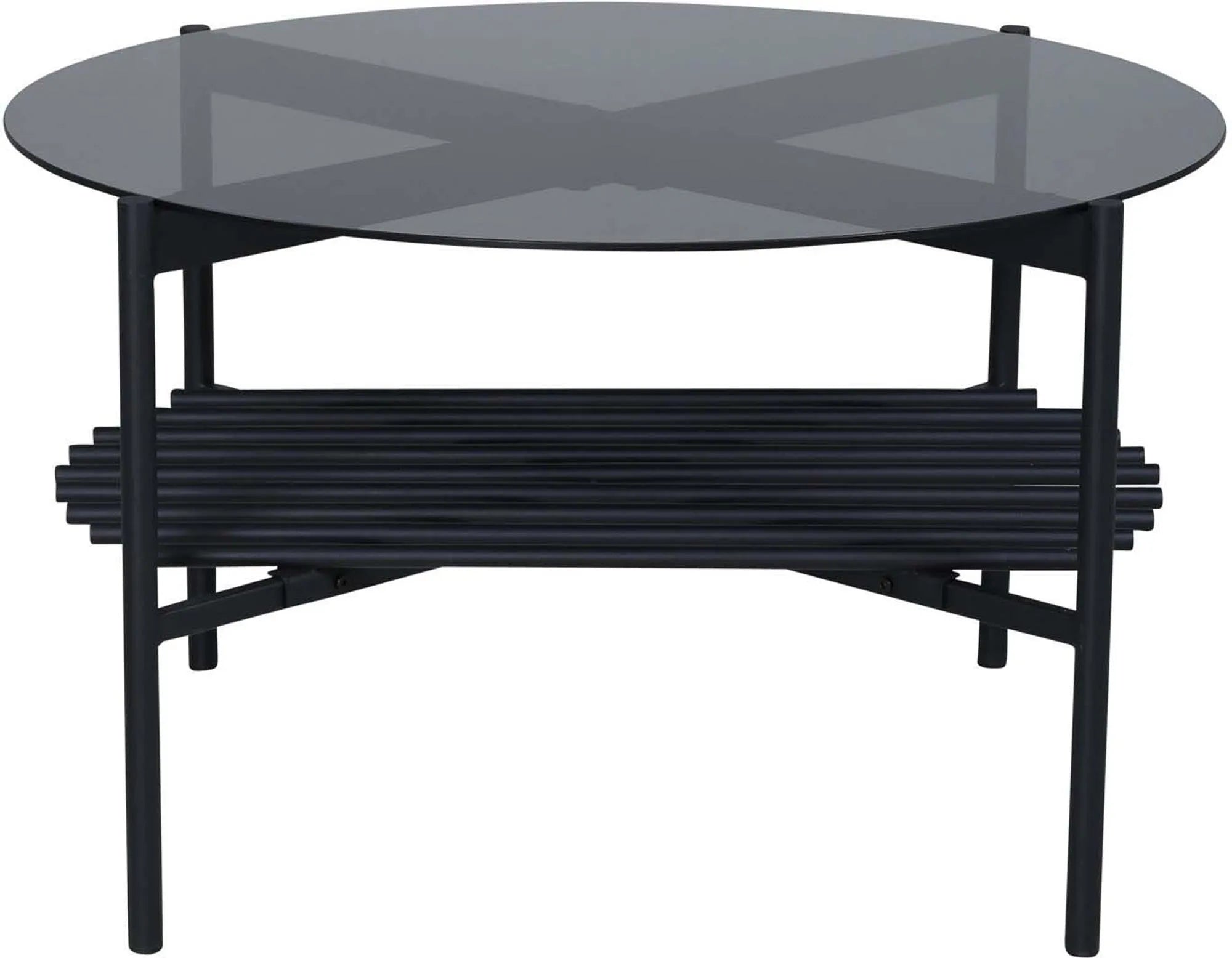 Eleganter runder Staf Coffee Tisch von Venture Home aus Marmorglas.
