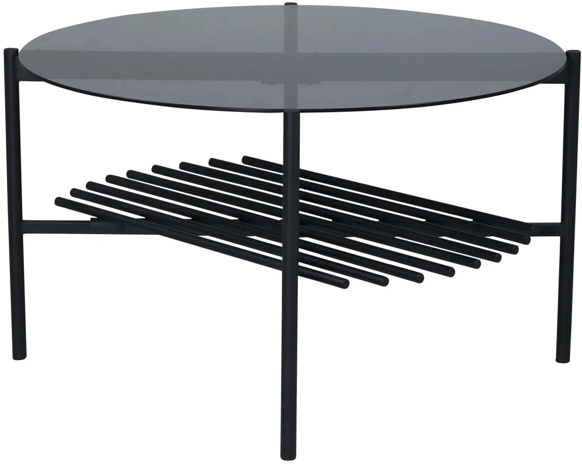 Moderner runder Staf Tisch von Venture Home mit Marmorglas-Oberfläche.
