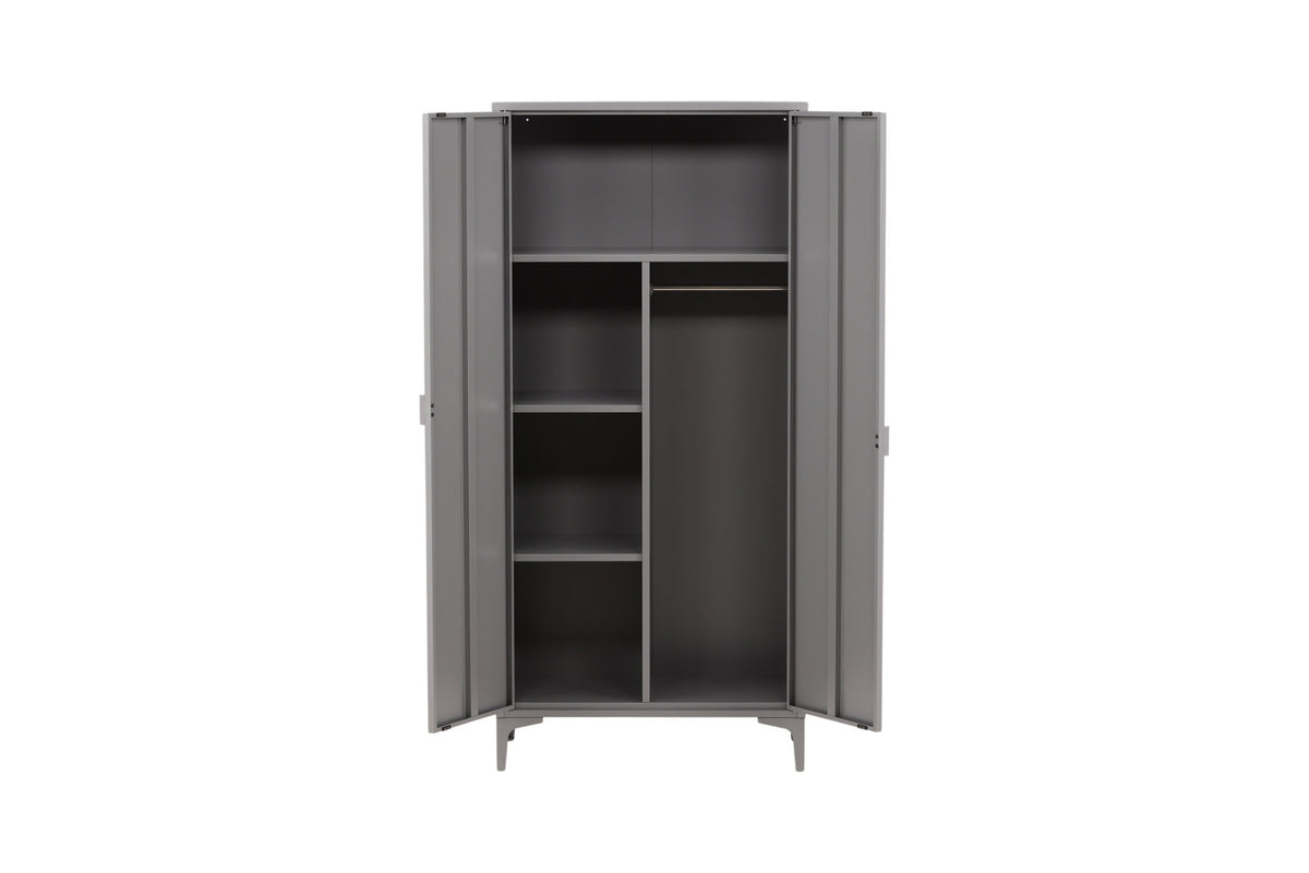 Piring Garderobe in Hellgrau präsentiert im Onlineshop von KAQTU Design AG. Drehtürenschrank ist von Venture Home