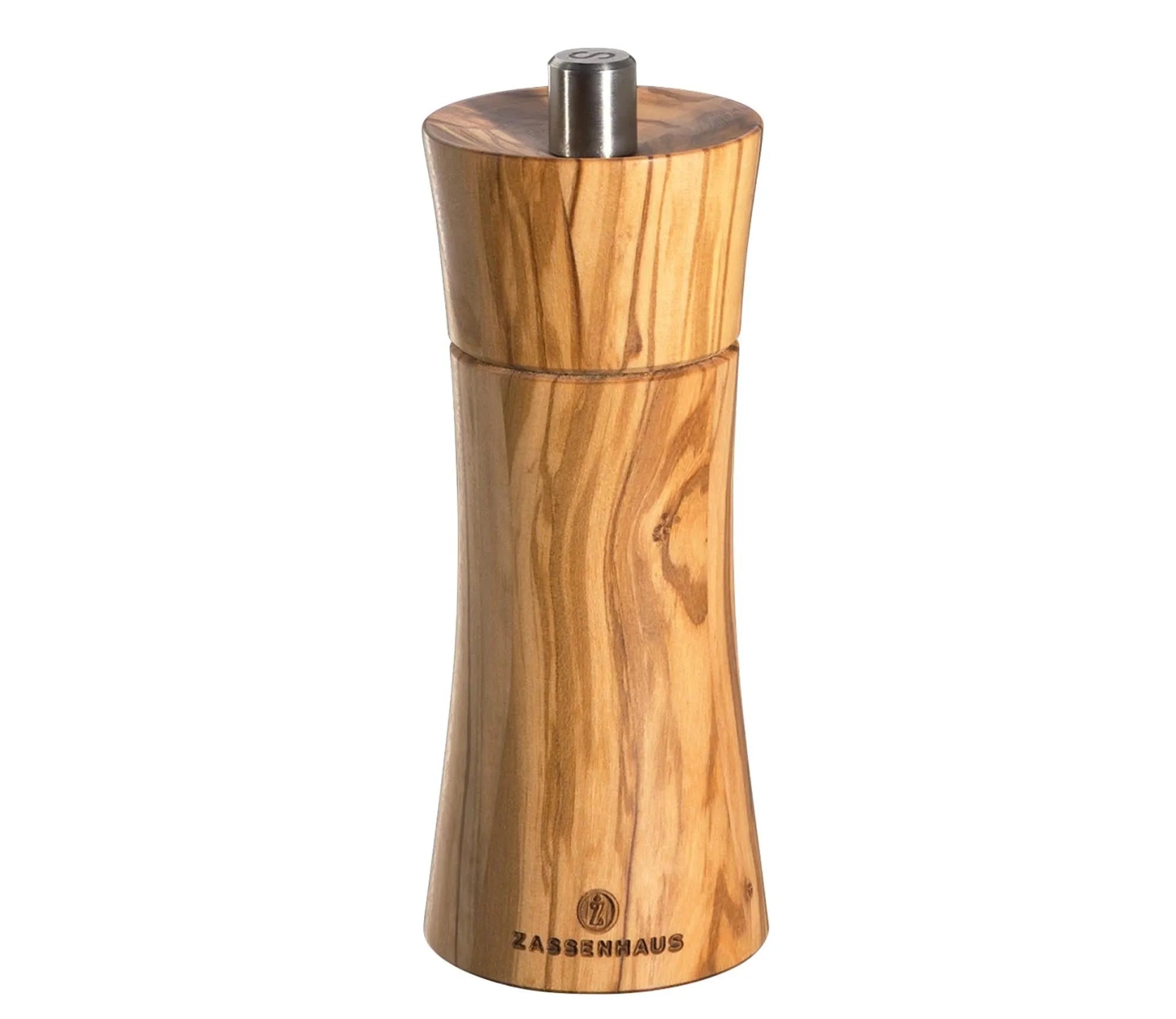Elegante Pfeffermühle aus Olivenholz, 14 cm, mit Keramikmahlwerk. Stilvoll, langlebig, für Pfeffer & Salz.