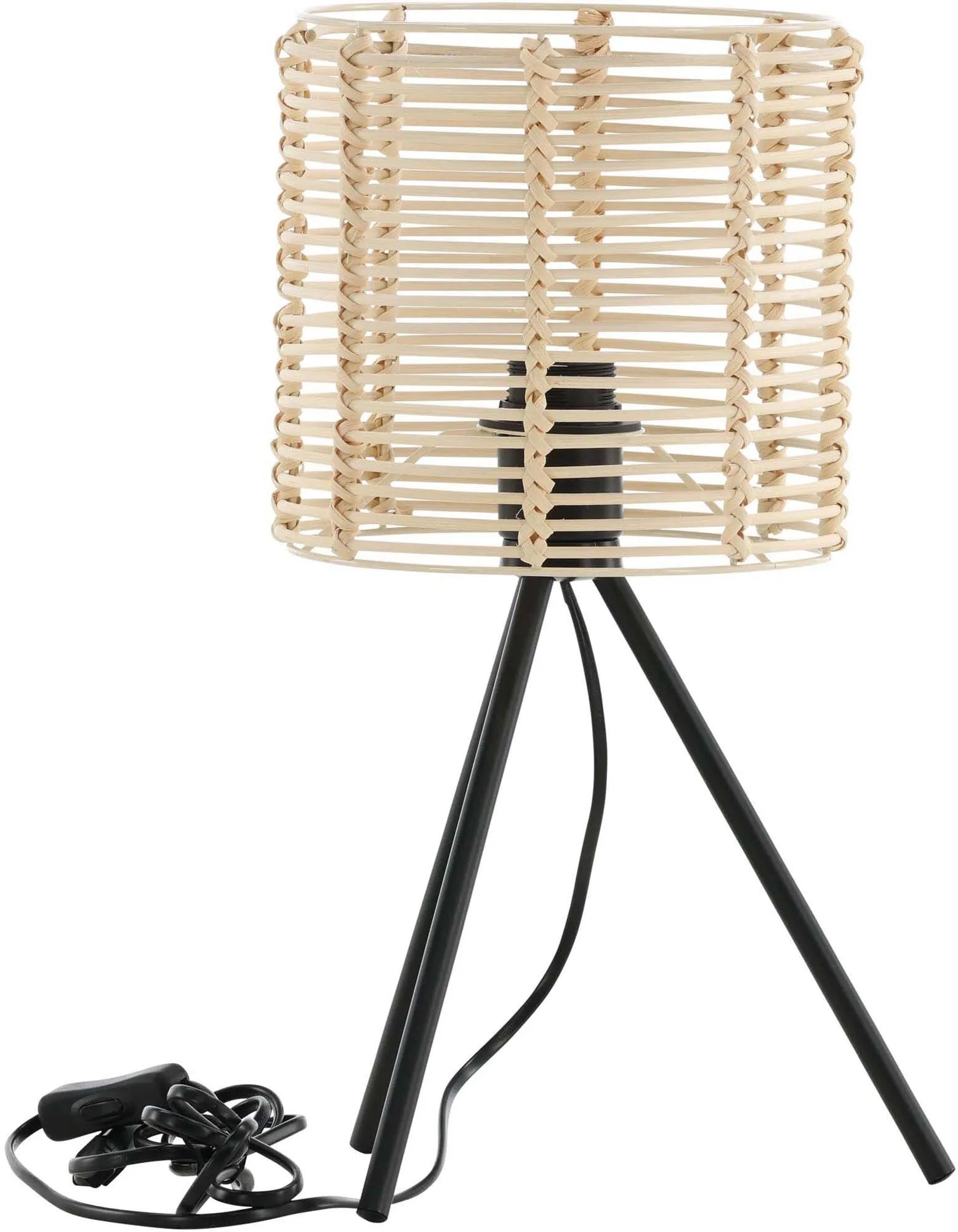 Elegante Rattan-Tischleuchte Fence von Venture Home für warmes Licht.