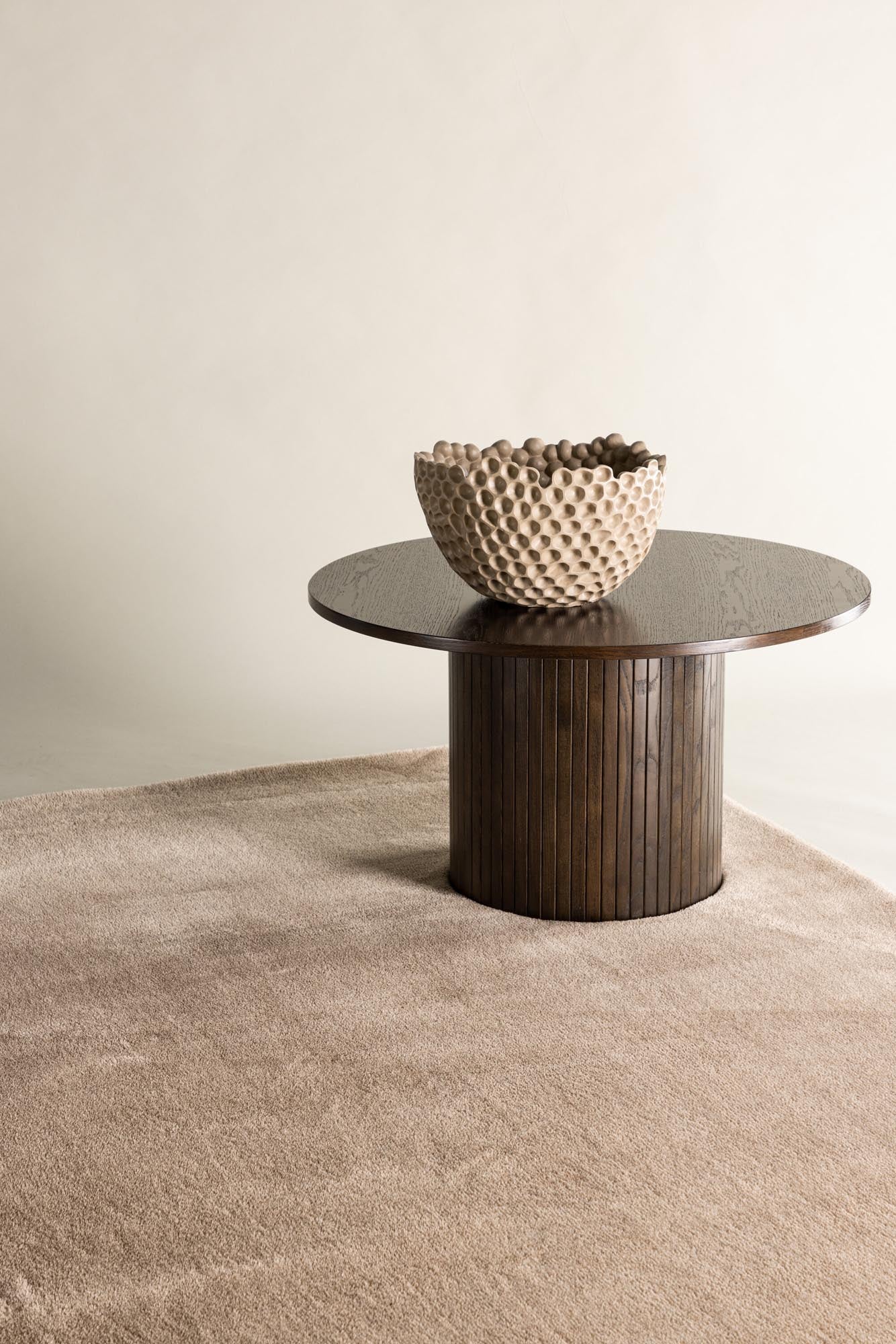 Blanca Teppich von Venture Home: Stilvoller, runder Teppich aus langlebigem Polyester in sanften Beigetönen, ideal für eine gemütliche Atmosphäre.