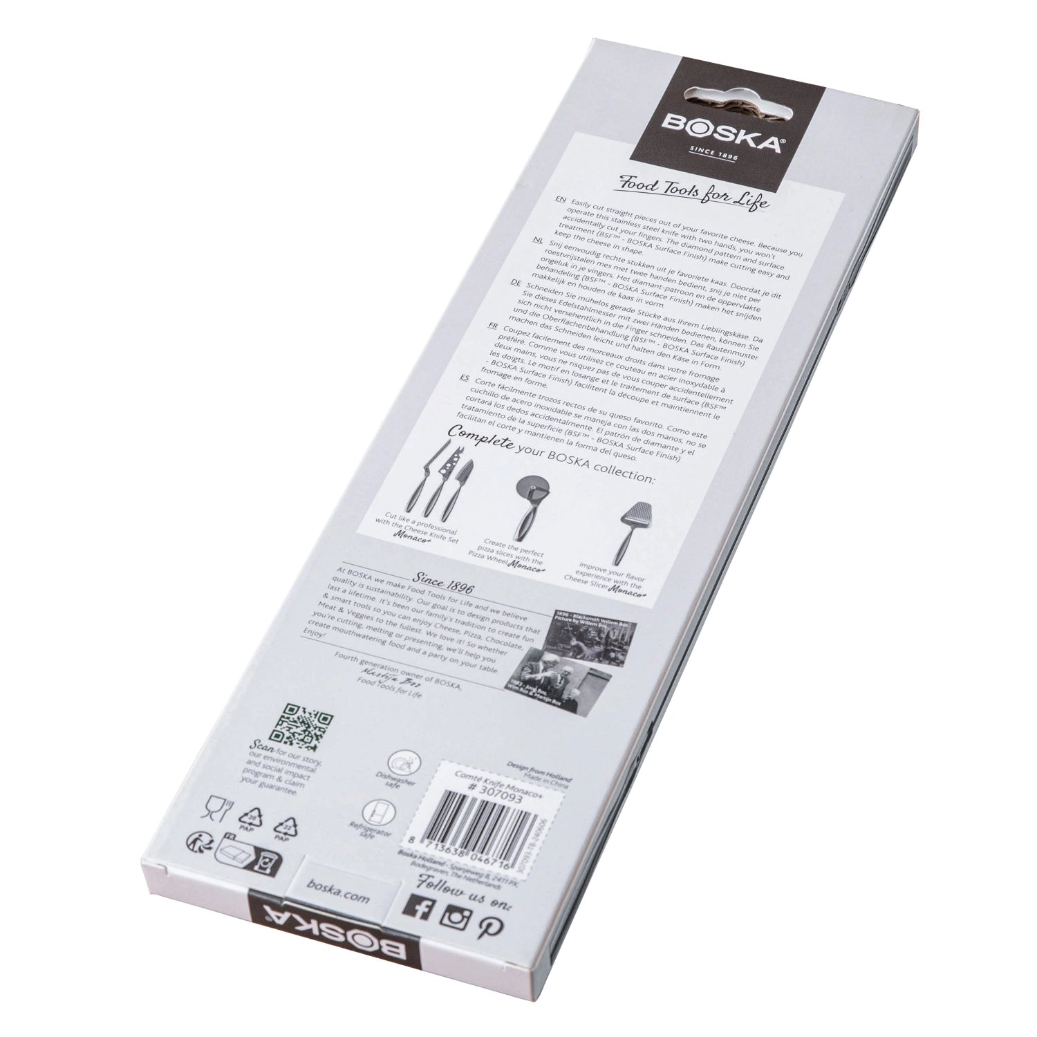 Käsemesser Comté Monaco + n ° 7 en acier inoxydable en argent