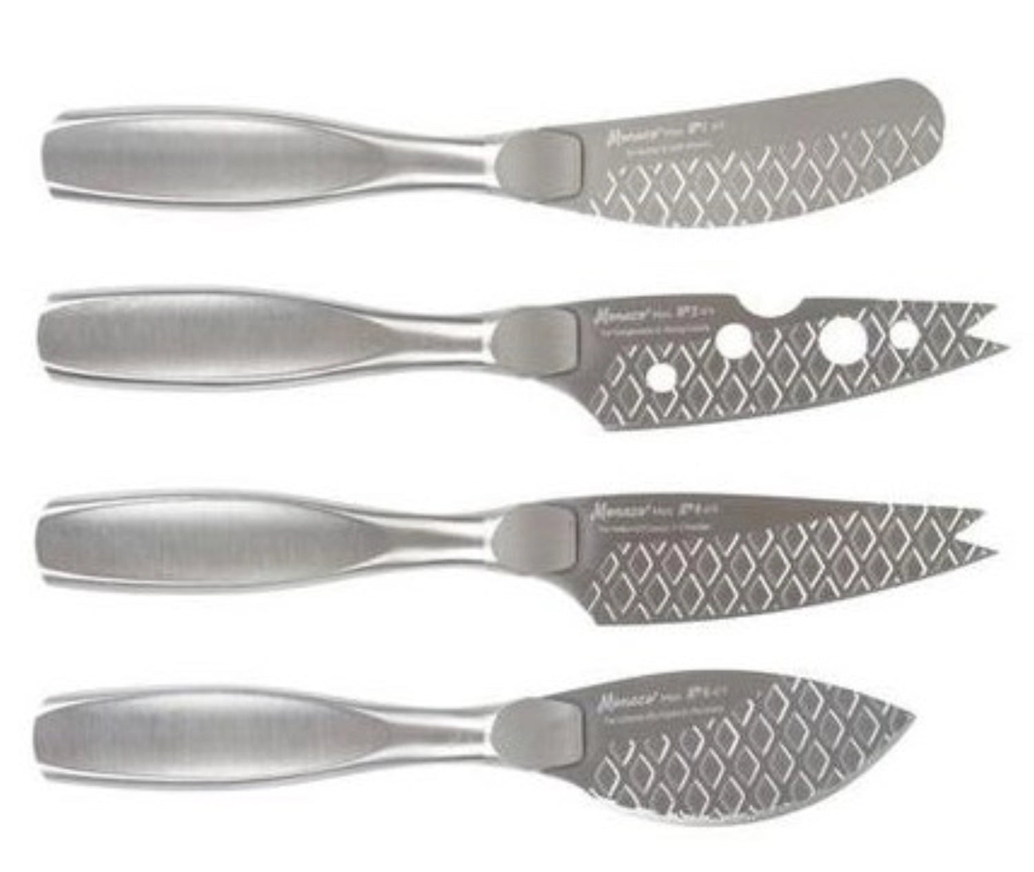 Cheese knife set Mini Monaco+ silver stainless steel