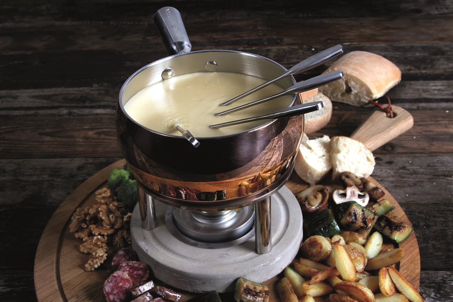 Fondue-Set Kupfer 1.7lt