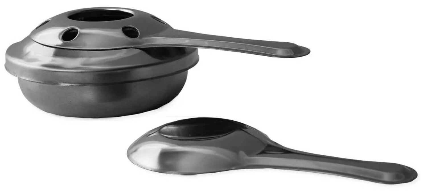 Fonduebrenner für Brennsprit u. Paste Edelstahl 175x125x48mm